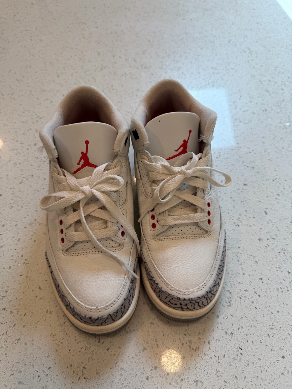Jordan White and Red Retro Style Basketball Sneakers